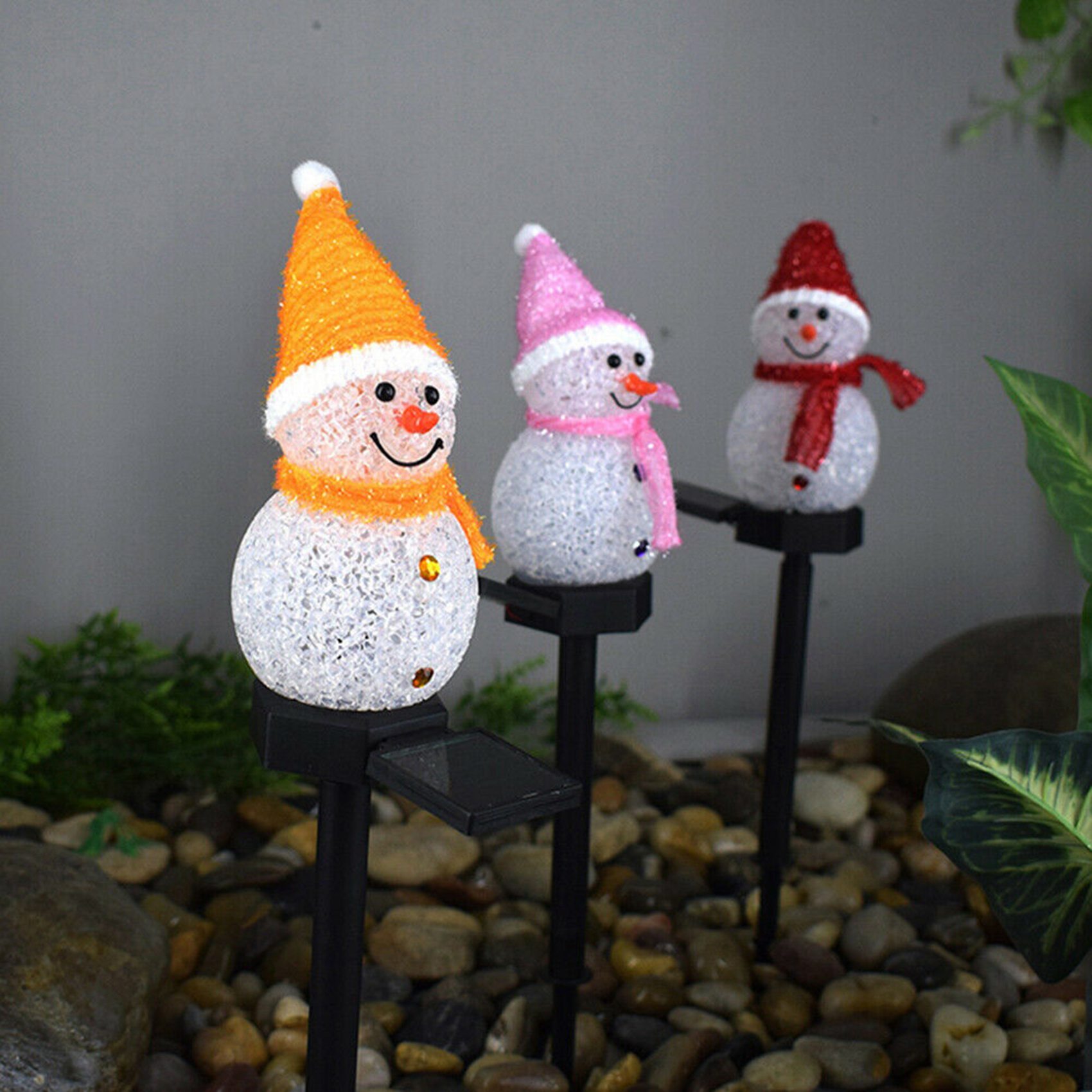 Outdoor Solar Power Xmas Lights - Luces Solares de Muñeco de Nieve