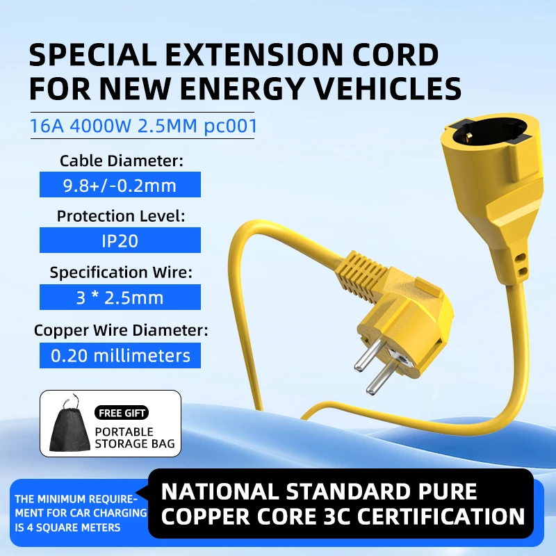 Outdoor Power Extension Cord - Cable de extensión Schuko de 16A