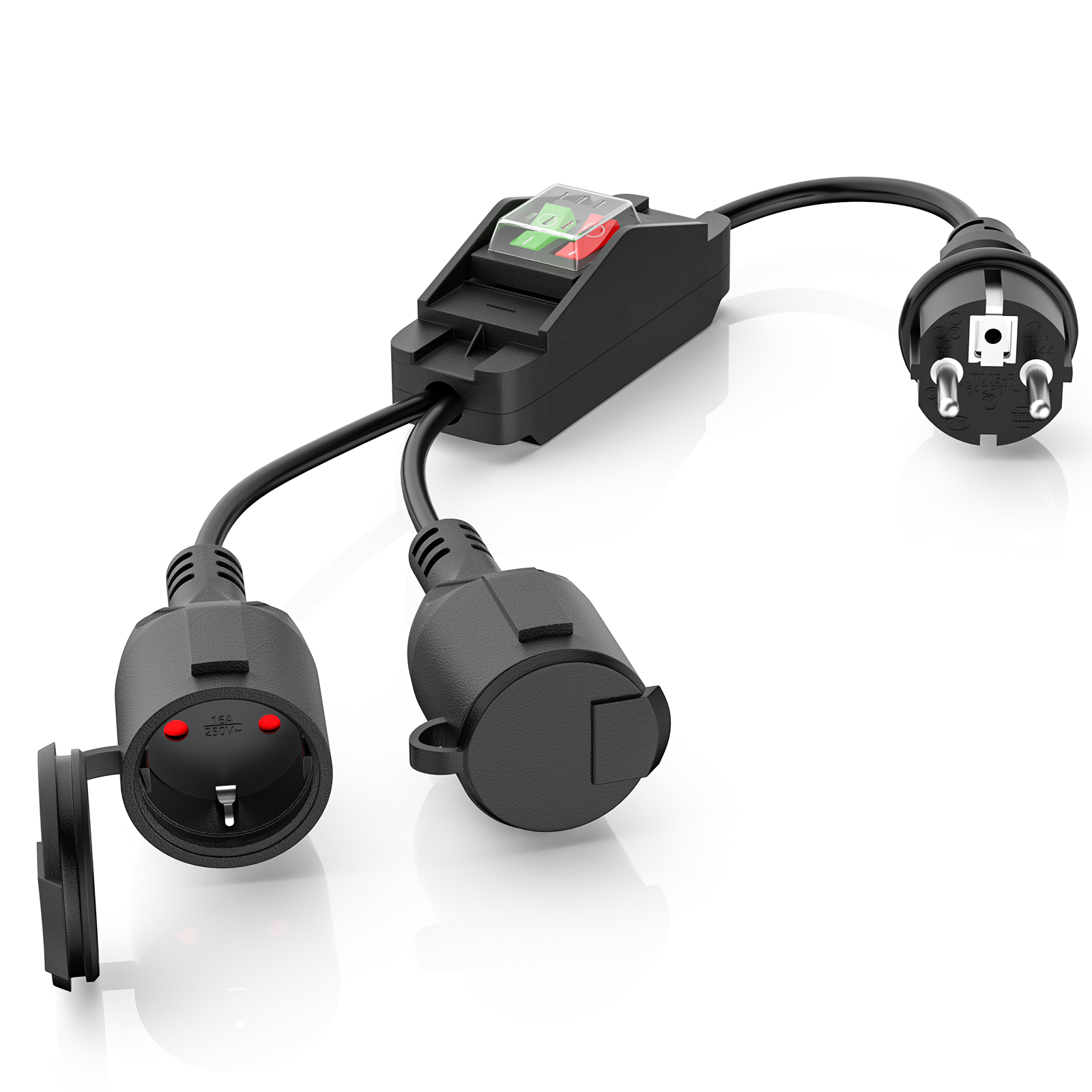Outdoor Power Inlet Box - Cable de extensión de doble enchufe,