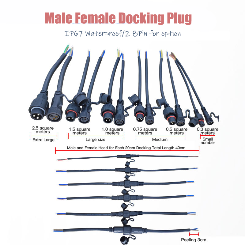 Outdoor Power Extension Cord - Conector de Cable de extensión macho