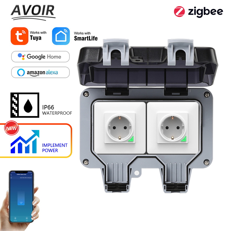 Outdoor Power Inlet Box - Avoir Tuya Zigbee enchufes eléctricos IP66