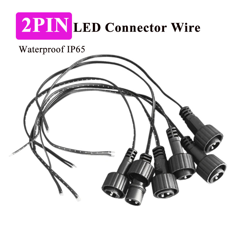 Outdoor Power Extension Cord - Conector LED de 2 Pines para