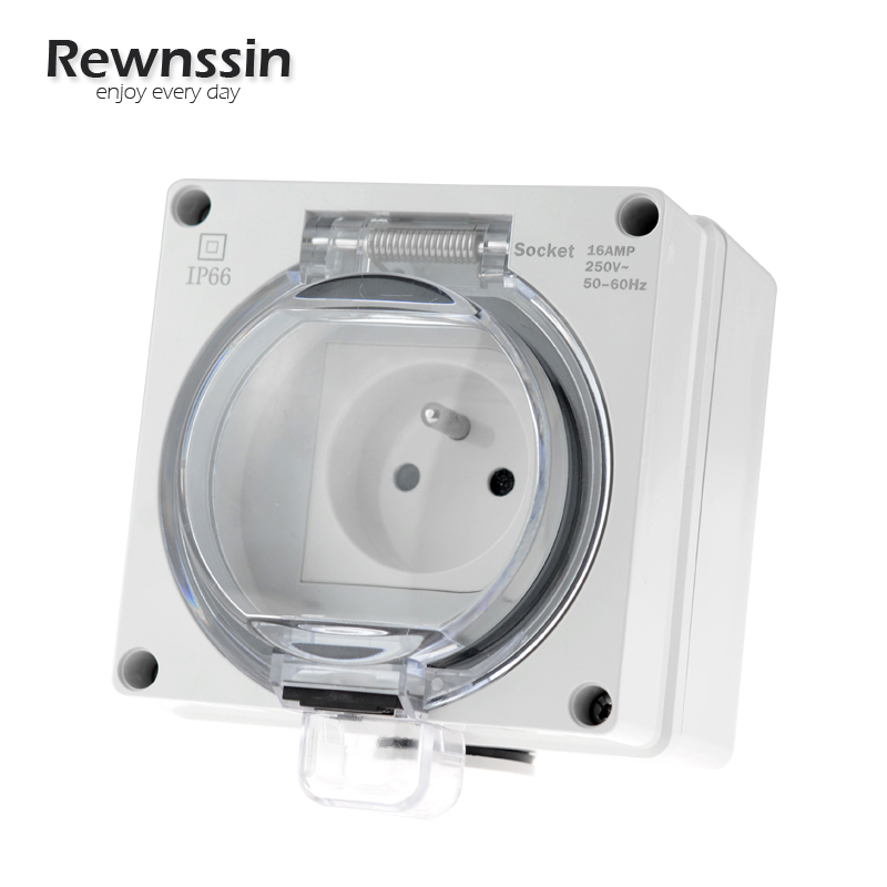 Outdoor Power Inlet Box - Enchufe francés impermeable IP66, toma de