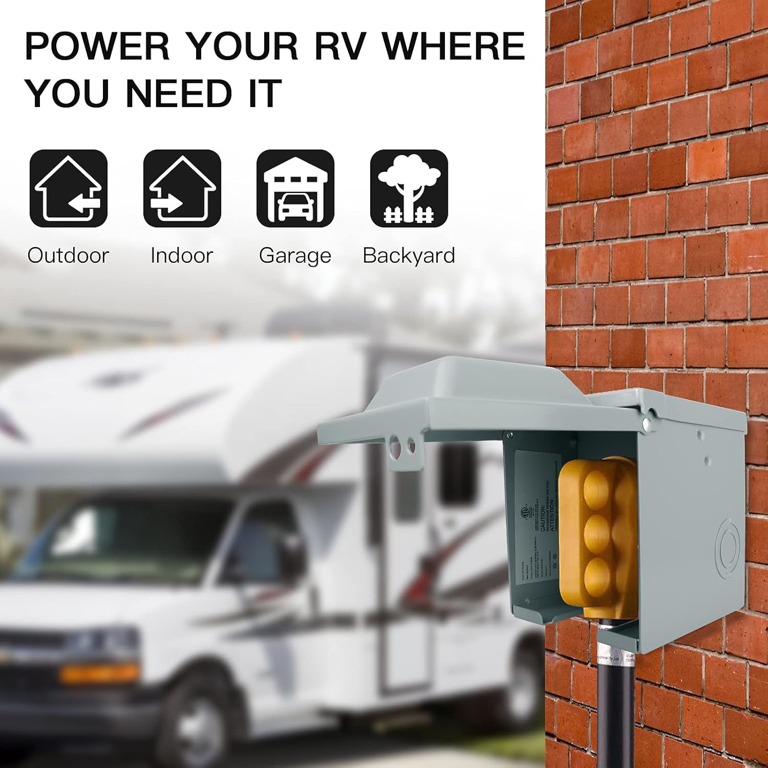 Outdoor Power Receptacle Box - Caja de toma de corriente RV