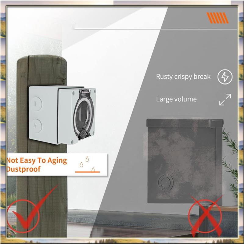 Outdoor Power Receptacle Box - Caja de toma de corriente para