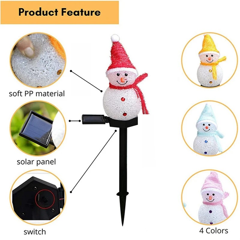 2 LED muñeco de nieve luz Sola - Outdoor Solar Power Xmas Lights reseña y precio