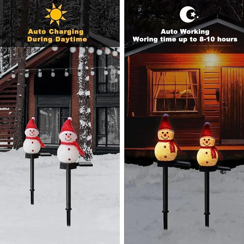 2 LED muñeco de nieve luz Sola - Outdoor Solar Power Xmas Lights reseña y precio