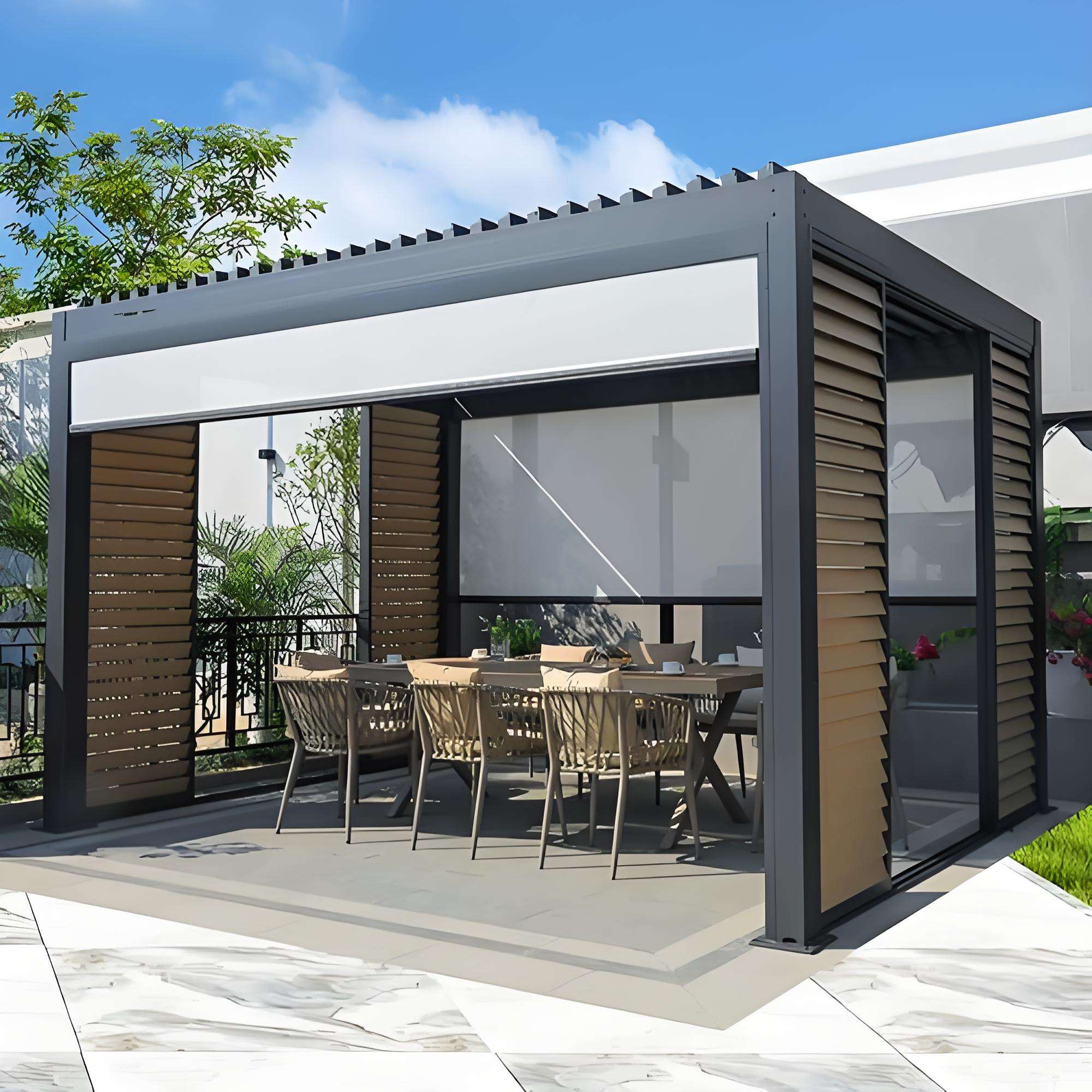 Pérgola de aluminio motorizada - Outdoor Power For Gazebo reseña y precio