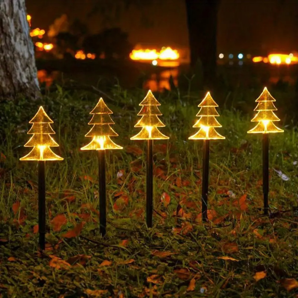 5 uds luces de camino de Navid - Outdoor Solar Power Xmas Lights reseña y precio