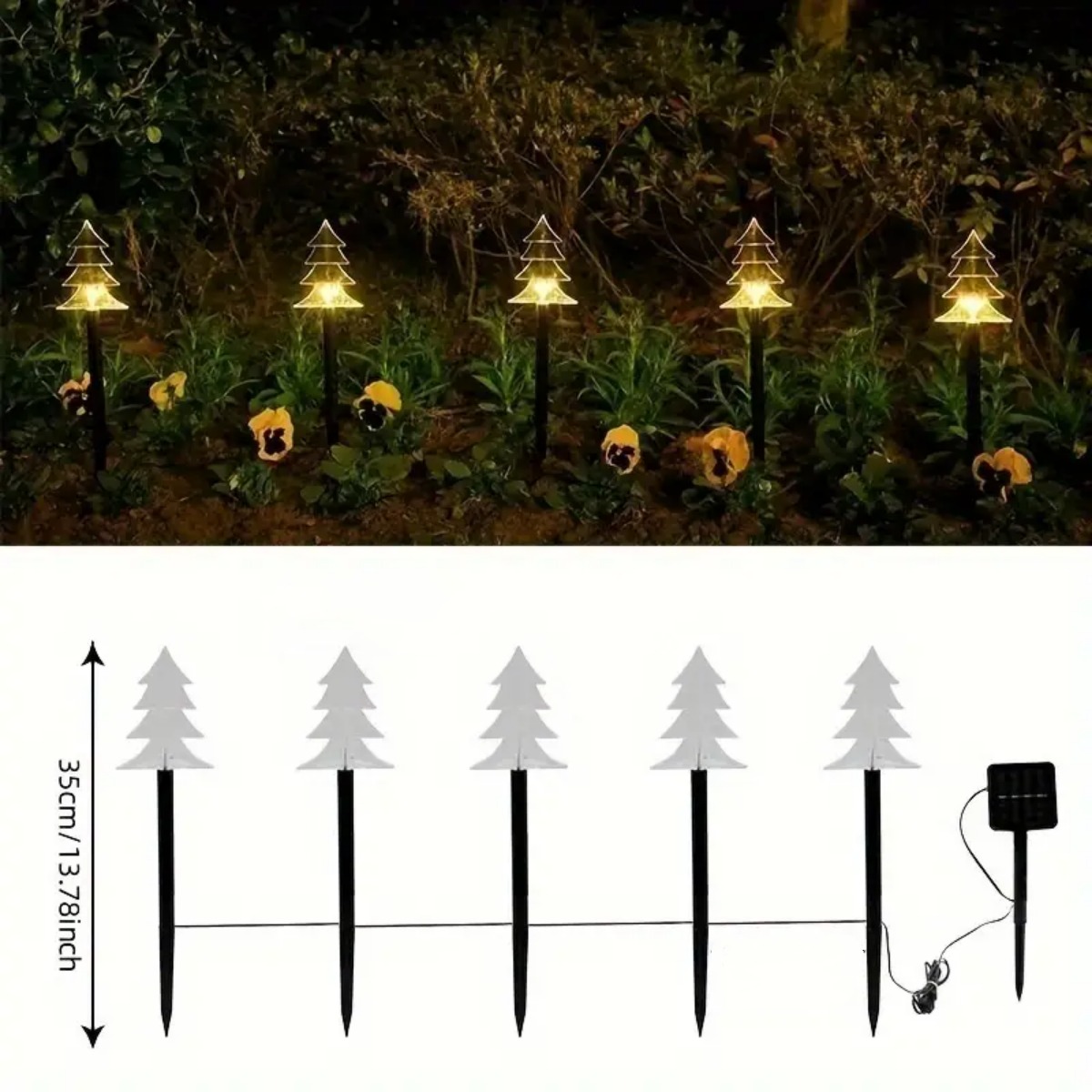 5 uds luces de camino de Navid - Outdoor Solar Power Xmas Lights reseña y precio
