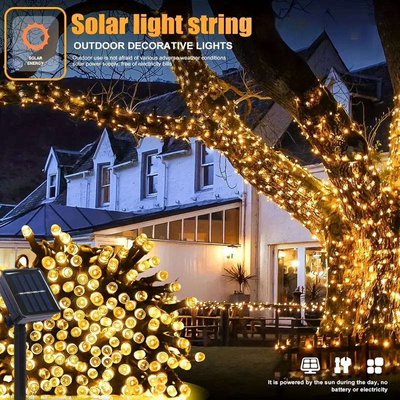 Guirnaldas de luces alimentada - Outdoor Solar Power Xmas Lights reseña y precio