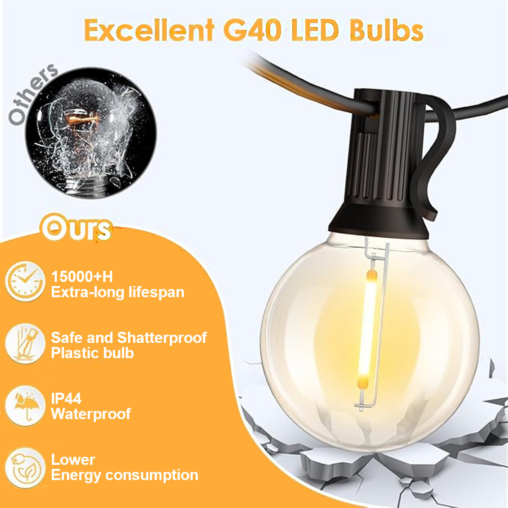 Guirnalda de Luces LED G40 par - Outdoor Power Hub reseña y precio