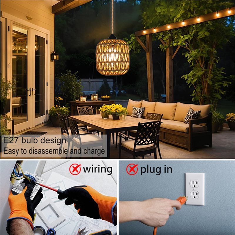 Lámpara de Techo de Mimbre Tej - Outdoor Power For Gazebo reseña y precio