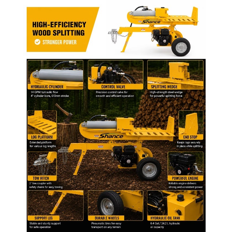 Trituradora de Leña Eléctrica  - Log Splitter Electric reseña y precio