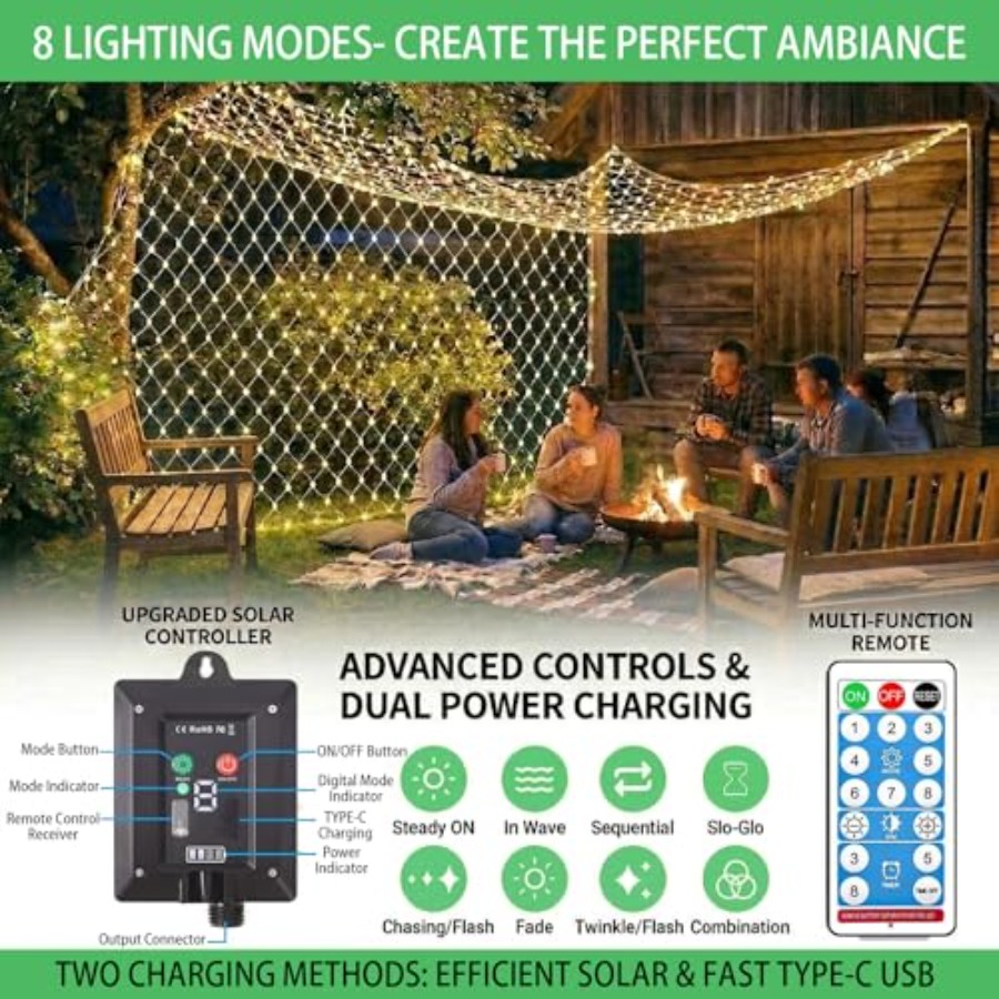 Luces Solares de Red para Gaze - Outdoor Power For Gazebo reseña y precio