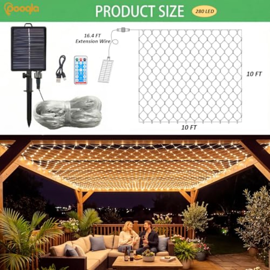Luces Solares de Red para Gaze - Outdoor Power For Gazebo reseña y precio