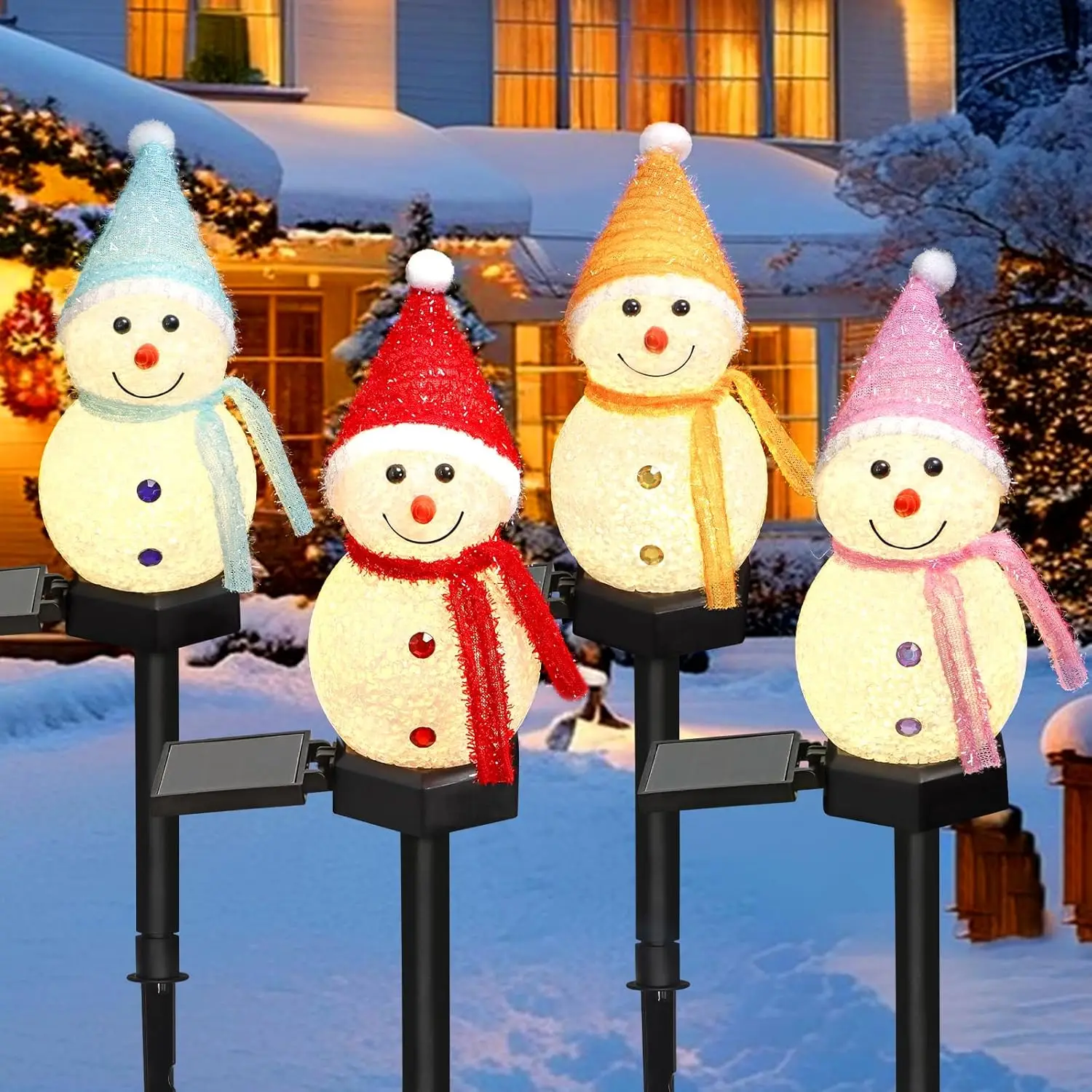 Luz LED Solar de muñeco de nie - Outdoor Solar Power Xmas Lights reseña y precio