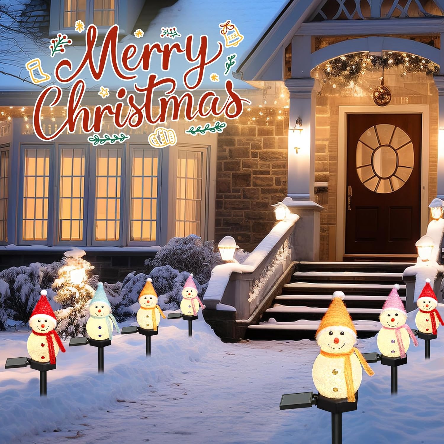 Luz LED Solar de muñeco de nie - Outdoor Solar Power Xmas Lights reseña y precio