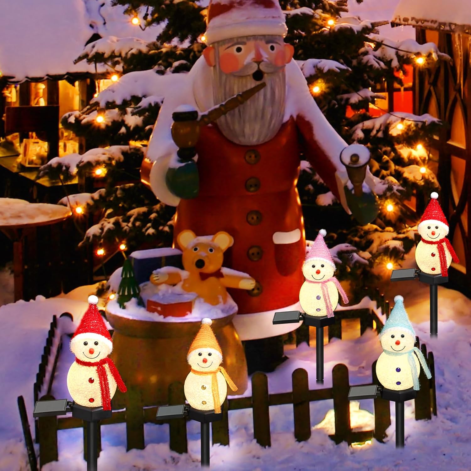 Luz LED Solar de muñeco de nie - Outdoor Solar Power Xmas Lights reseña y precio