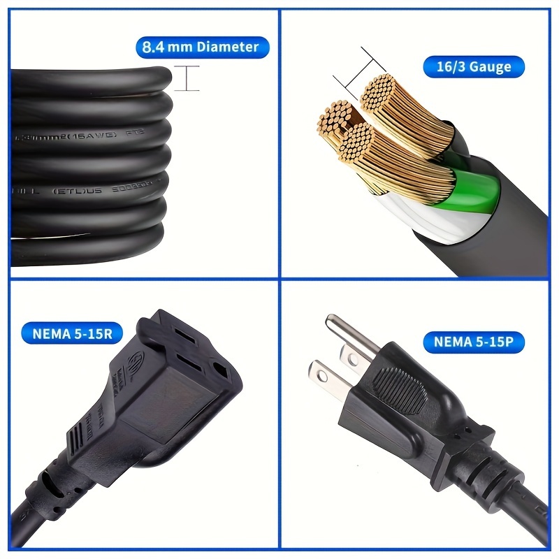 Cable de extensión estándar pa - Outdoor Power Extension Cord reseña y precio