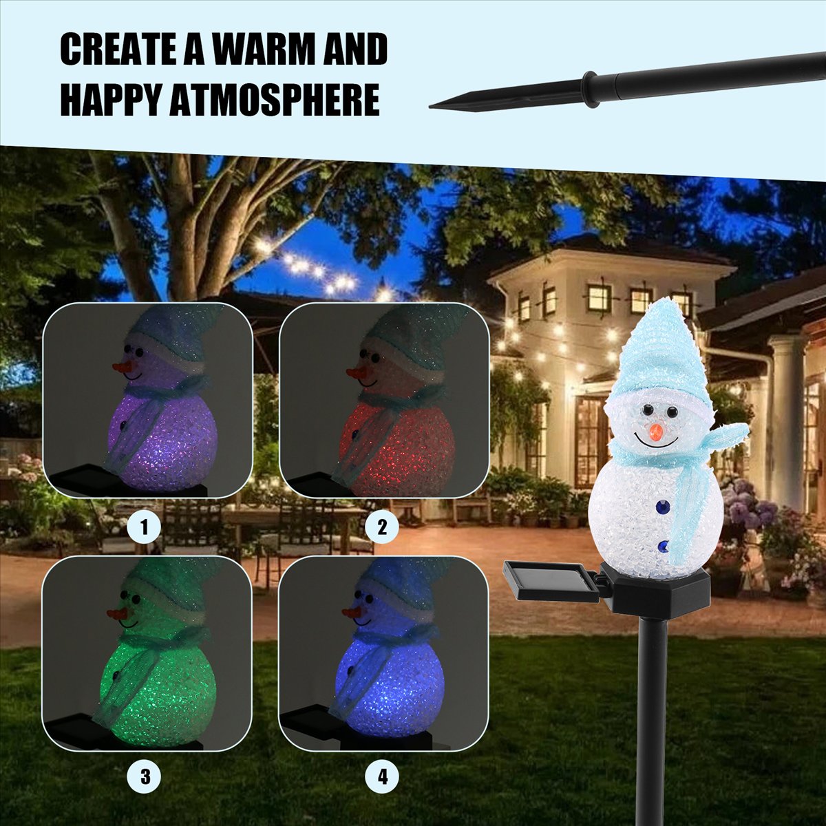 Carefree- Luces solares de muñ - Outdoor Solar Power Xmas Lights reseña y precio