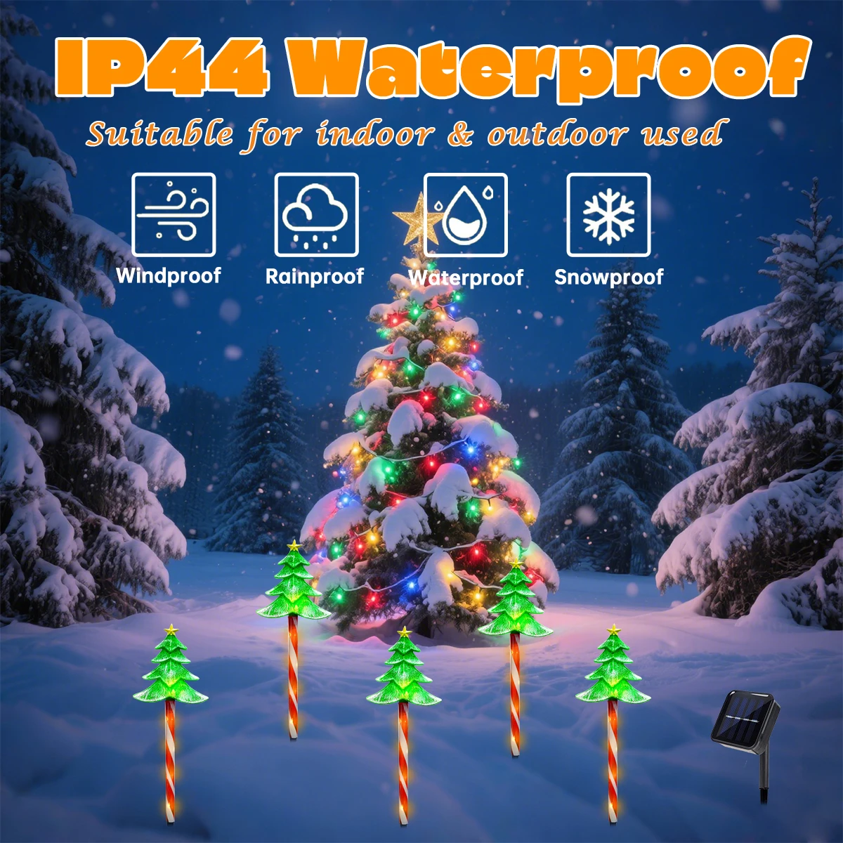 Pop 5 unids/set LED árbol de N - Outdoor Solar Power Xmas Lights reseña y precio