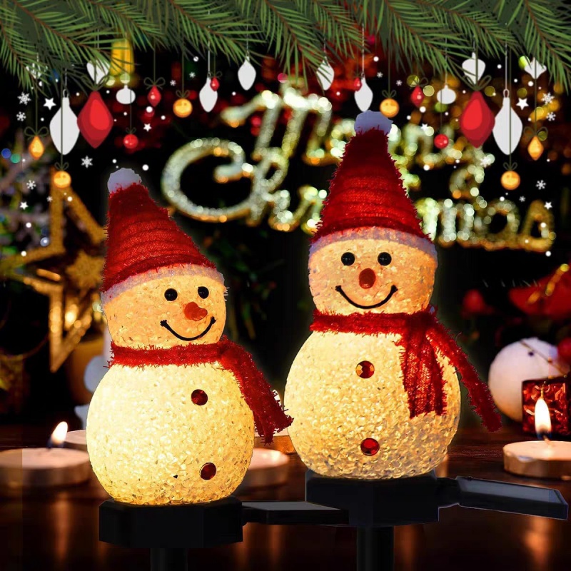Luz LED Solar de muñeco de nie - Outdoor Solar Power Xmas Lights reseña y precio