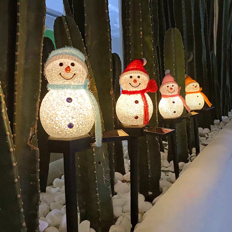 Luz LED Solar de muñeco de nie - Outdoor Solar Power Xmas Lights reseña y precio