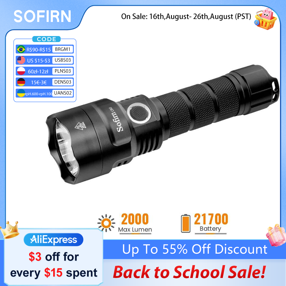 Linterna LED Potente SOFIRN C8 - Outdoor Power Group reseña y precio
