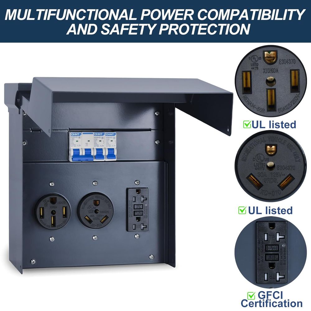 Panel Eléctrico para RV con In - Outdoor Power Receptacle Box reseña y precio