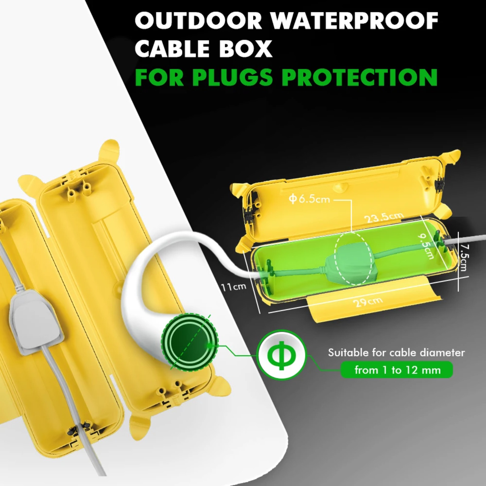 Caja de Protección para Cable  - Outdoor Power Extension Cord reseña y precio