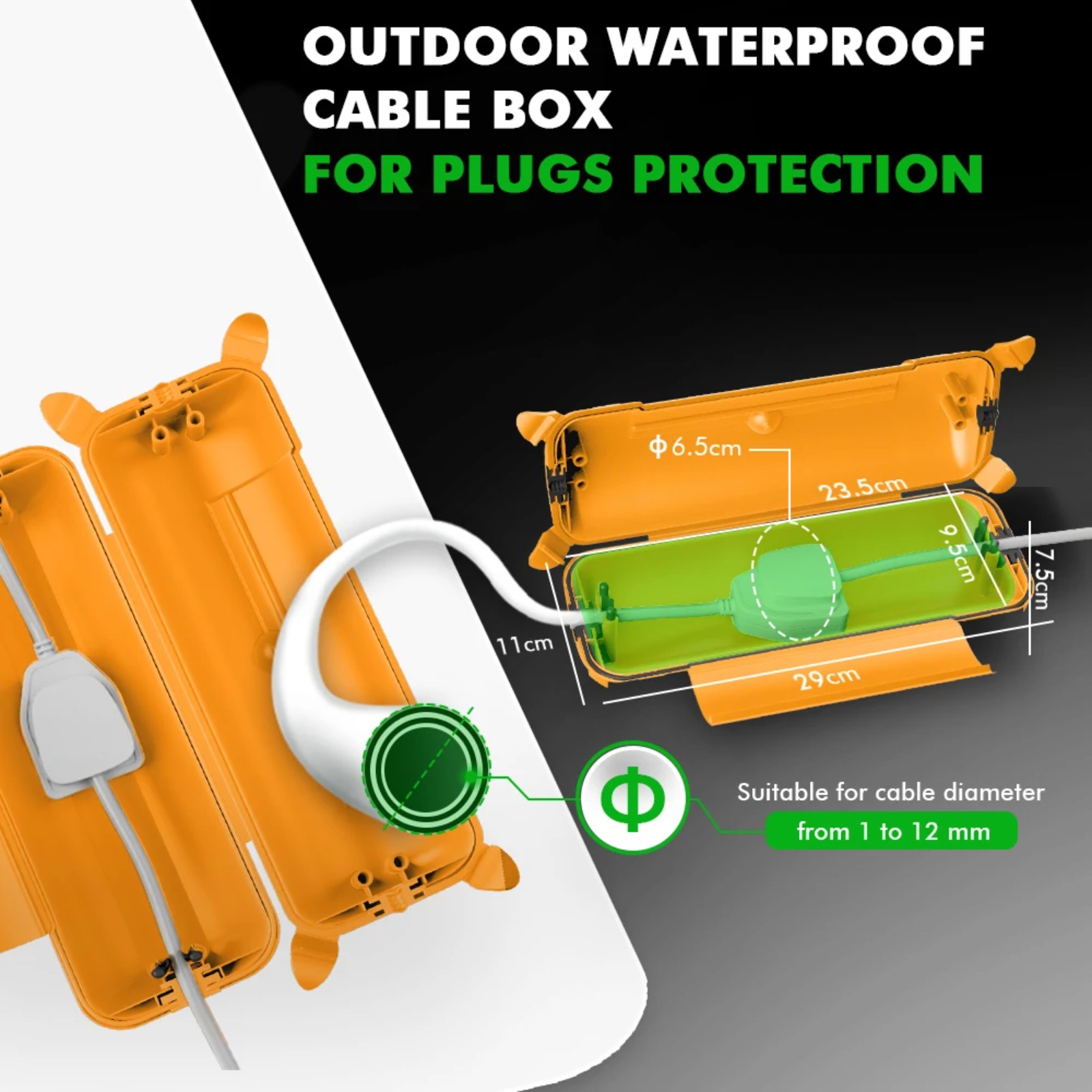 Caja de Protección para Cable  - Outdoor Power Extension Cord reseña y precio