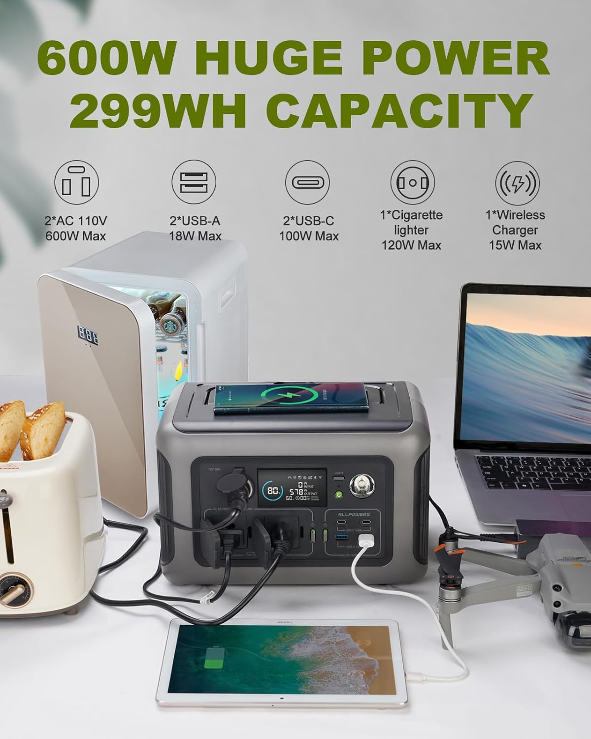 ALLPOWERS Estación de energía  - Ac Outdoor Power reseña y precio