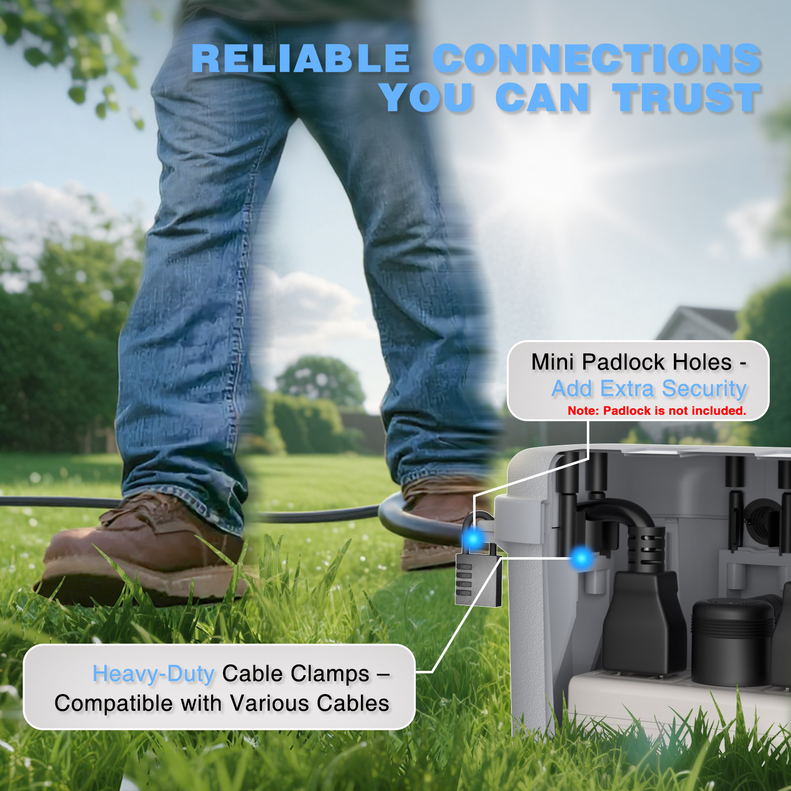 Caja de extensión impermeable  - Outdoor Power Extension Cord reseña y precio